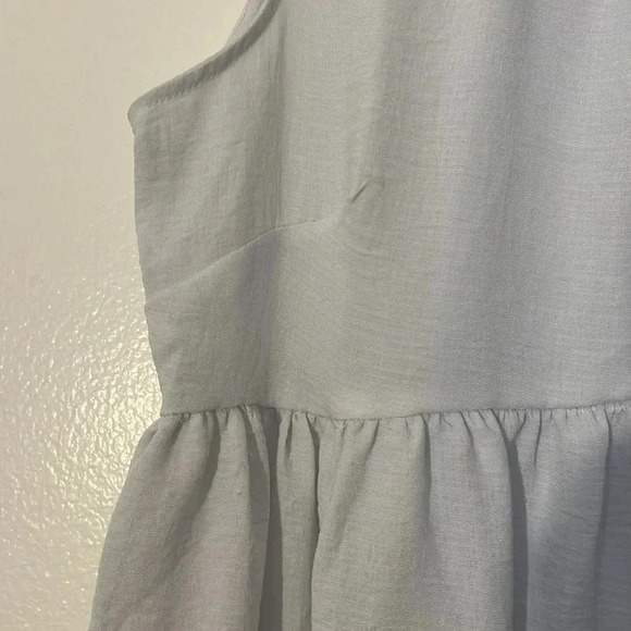 ASOS| Babydoll sleeveless shirt ruffled hem women’s size 8 ice blue/gray - Picture 3 of 6